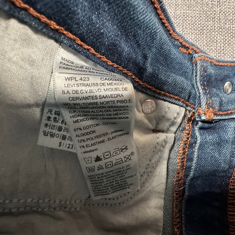 Levi's Signature Tie Waist Vintage Wide Leg Jeans Womens Size 4 W27 Blue NEW - Picture 11 of 12